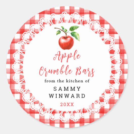 Homemade Apple Crumble Bars Label (Voorkant)