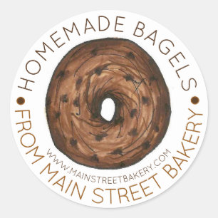 Homemade Bagels bakkerij met liefde bedekt door Ronde Sticker