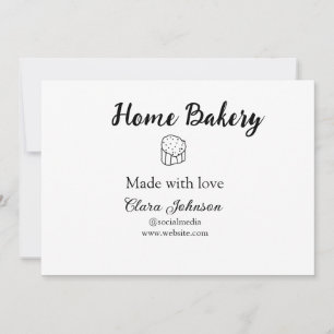 Homemade bakery add jouw tekst name custom kaart