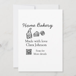 Homemade bakery add jouw tekst name custom kaart
