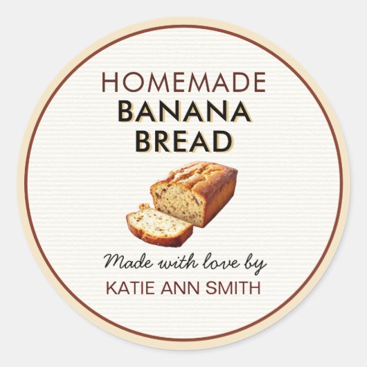 Homemade Banana Bread Label Stickers (Voorkant)