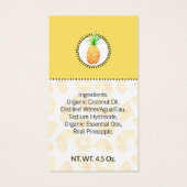Homemade Bath & Body Label Pineappel | CadeauLabel Visitekaartje (Achterkant)