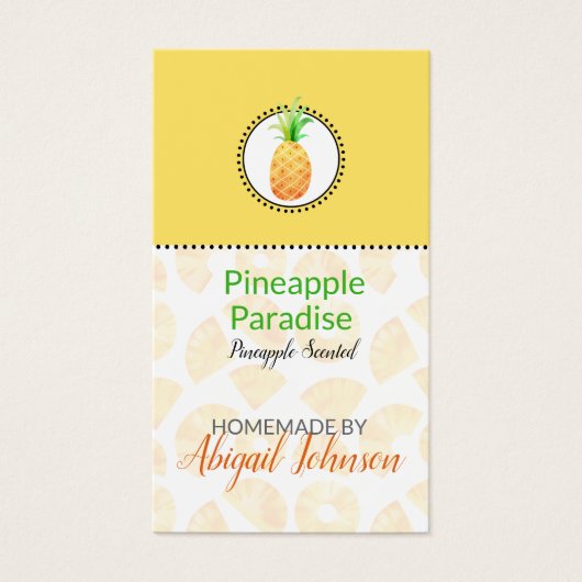 Homemade Bath & Body Label Pineappel | CadeauLabel Visitekaartje (Voorkant)