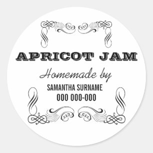 Homemade bewaart jam jar stickers ROND