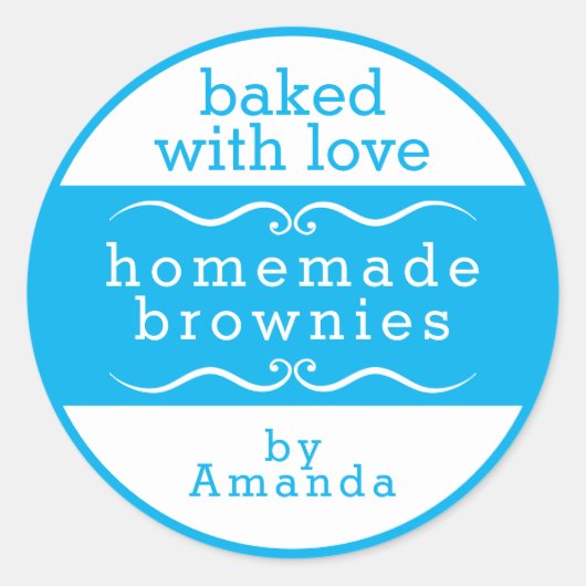 Homemade Bked Goods Brownie Classic Round Sticker (Voorkant)