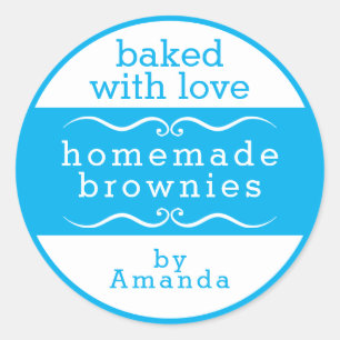 Homemade Bked Goods Brownie Classic Round Sticker