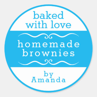Homemade Bked Goods Brownie Classic Round Sticker