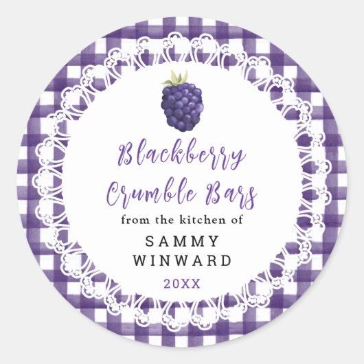 Homemade Blackberry Crumble Bars Label (Voorkant)
