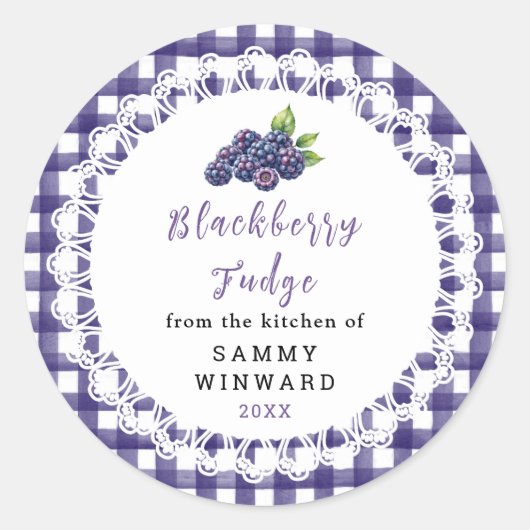 Homemade Blackberry Fudge Label (Voorkant)