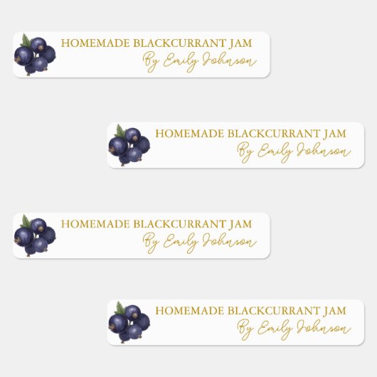 Homemade Blackcurrant Jam Thin Seal Label (Groep)