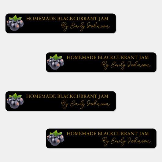 Homemade Blackcurrant Jam Thin Seal Label (Groep)
