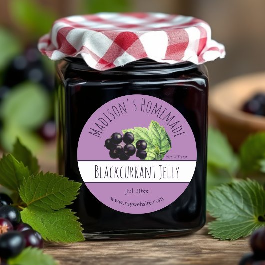 Homemade Blackcurrant Jelly Jar Labels