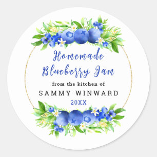 Homemade Blueberry Jam Canning Label