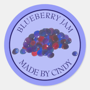 Homemade Blueberry Jam Jelly PReserves, geconserve Ronde Sticker
