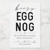 Homemade Boozy Eggnog Bottle Label Wijn Etiket (Enkel label)