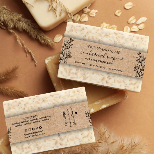 Homemade Botanical Soap Kraft Soap Packaging Uitnodigingen Wikkel