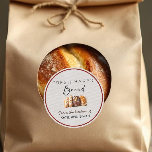 Homemade Bread Bakery Label Round Stickers 