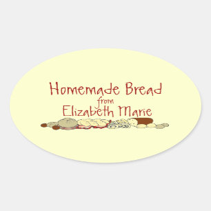 Homemade Bread personaliseert het Ovale Sticker