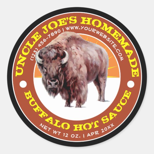 Homemade Buffalo Hot Sauce Label Sjabloon (Voorkant)