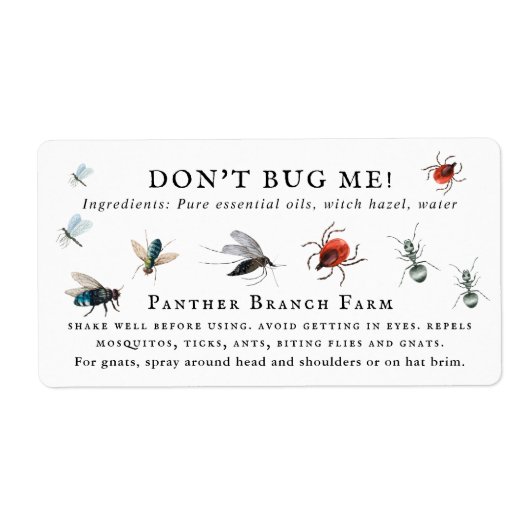 Homemade Bug Spray | Monogramlabel Etiket (Voorkant)