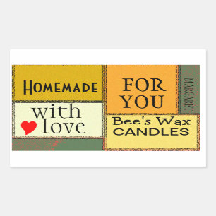 Homemade Candles Personalized Rechthoekige Sticker