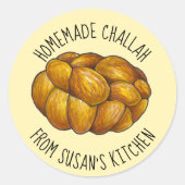 Homemade Challah gepersonaliseerd door Kitchen Ronde Sticker (Voorkant)
