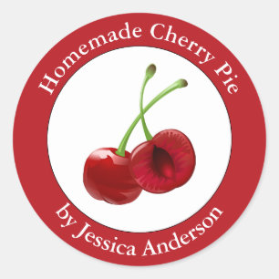 Homemade Cherry Pie Red Ronde Sticker