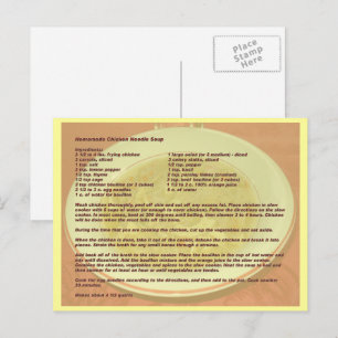 Homemade Chicken Noodle Soup Recipe Postcard Briefkaart