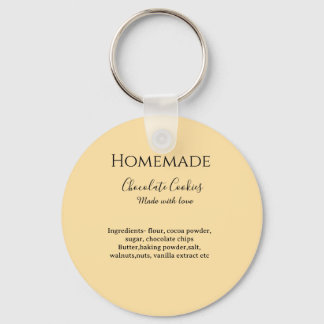 Homemade chocolate cookies made with love add text sleutelhanger