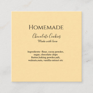 Homemade chocolate cookies made with love add text vierkante visitekaartje