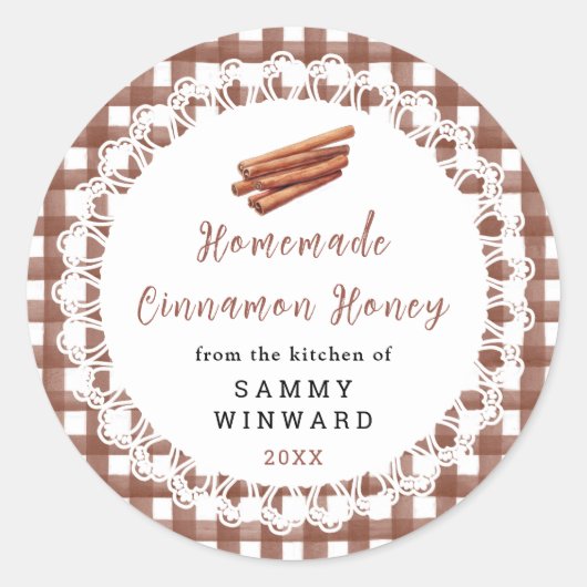 Homemade Cinnamon Honey Label (Voorkant)