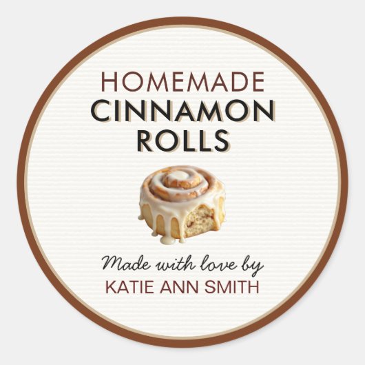 Homemade Cinnamon Rolls Label With Love Stickers (Devant)