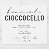 Homemade Cioccocello Chocolade Cello-etiket Likeurfles Etiket (Enkel label)