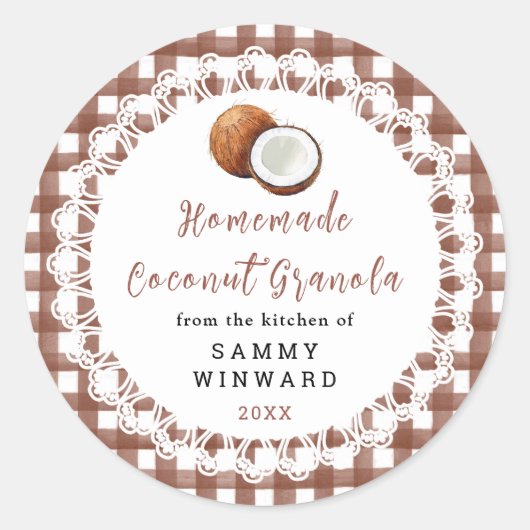 Homemade Coconut Granola Label (Voorkant)