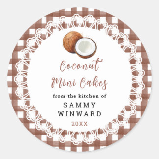 Homemade Coconut Mini Cakes Label