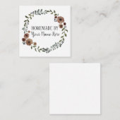 Homemade Cookie Cake Craft Floral Wreater Informatiekaartje (Voorkant / Achterkant)