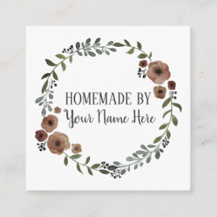 Homemade Cookie Cake  Craft Floral Wreater Informatiekaartje