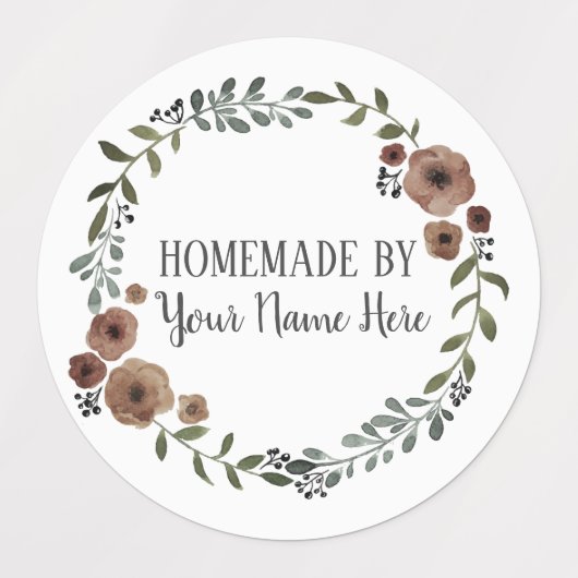 Homemade Cookie Cake Craft Floral Wreater Labels (Design 2)
