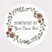 Homemade Cookie Cake Craft Floral Wreater Labels (Design 2)
