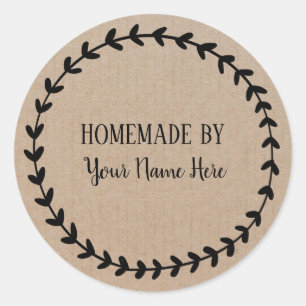 Homemade Cookie Cake Craft Floral Wreater Ronde Sticker