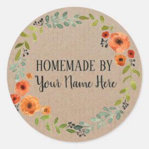 Homemade Cookie Cake Craft Floral Wreater Ronde Sticker