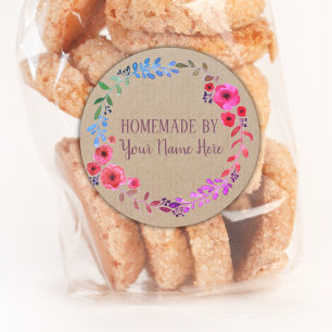 Homemade Cookie Cake Craft Floral Wreater Ronde Sticker