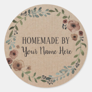 Homemade Cookie Cake Craft Floral Wreater Ronde Sticker