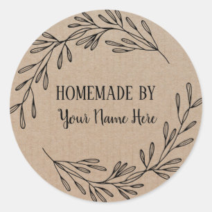 Homemade Cookie Cake Craft Floral Wreater Ronde Sticker