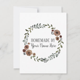 Homemade Cookie Cake  Craft Floral Wreater RSVP Kaartje