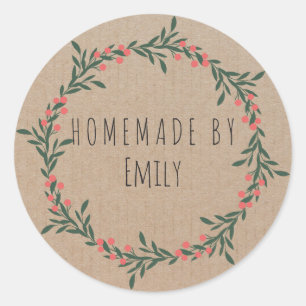 Homemade Cookies Cake  Craft Floral Wreater Ronde Sticker