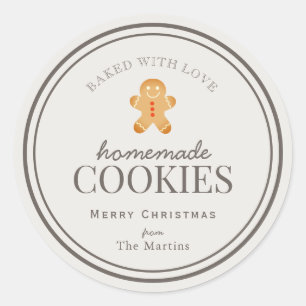 Homemade Cookies Gingerbread Man Holiday Ronde Sticker