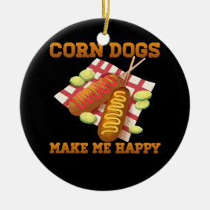 Homemade Corn Dogs maken me blij met hot Dog Keramisch Ornament