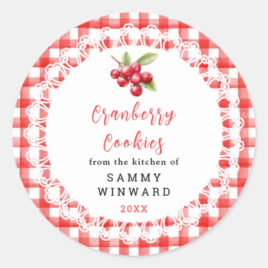 Homemade Cranberry Cookies Label (Voorkant)
