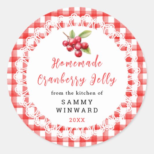 Homemade Cranberry Jelly Label (Voorkant)